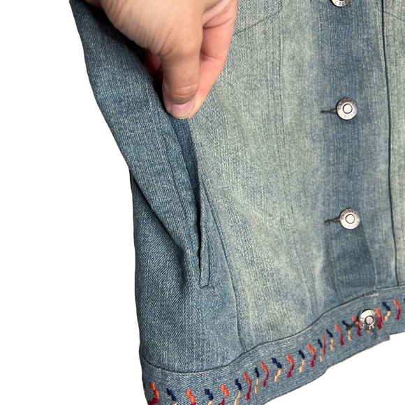 Cripple Creek Denim Aztec Southwest Studded Button Front Vest - Picture 2 of 10